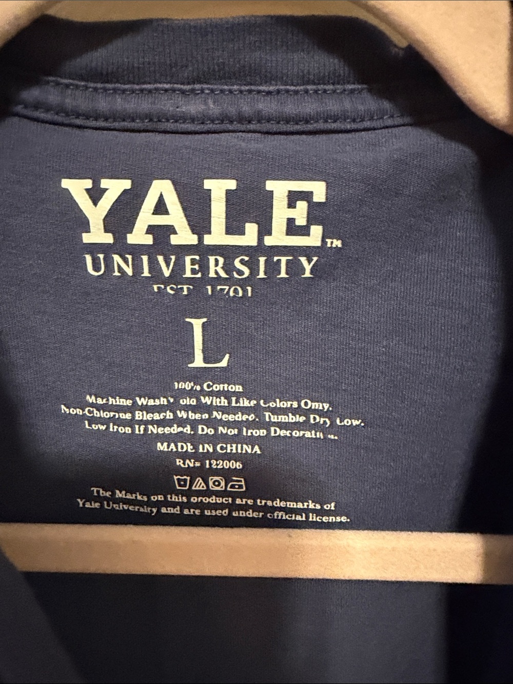 YALE University Navy Short Sleeve Tee - Large